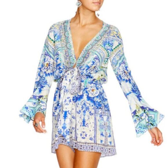 As Seen on Kelly Rowland Destinys Child Camilla Porcelain Paradise Playsuit b89E - Picture 6 of 6